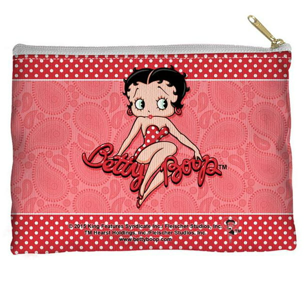 Betty Boop White With Black Polka Dots Key Chain Coin Purse Licensed New